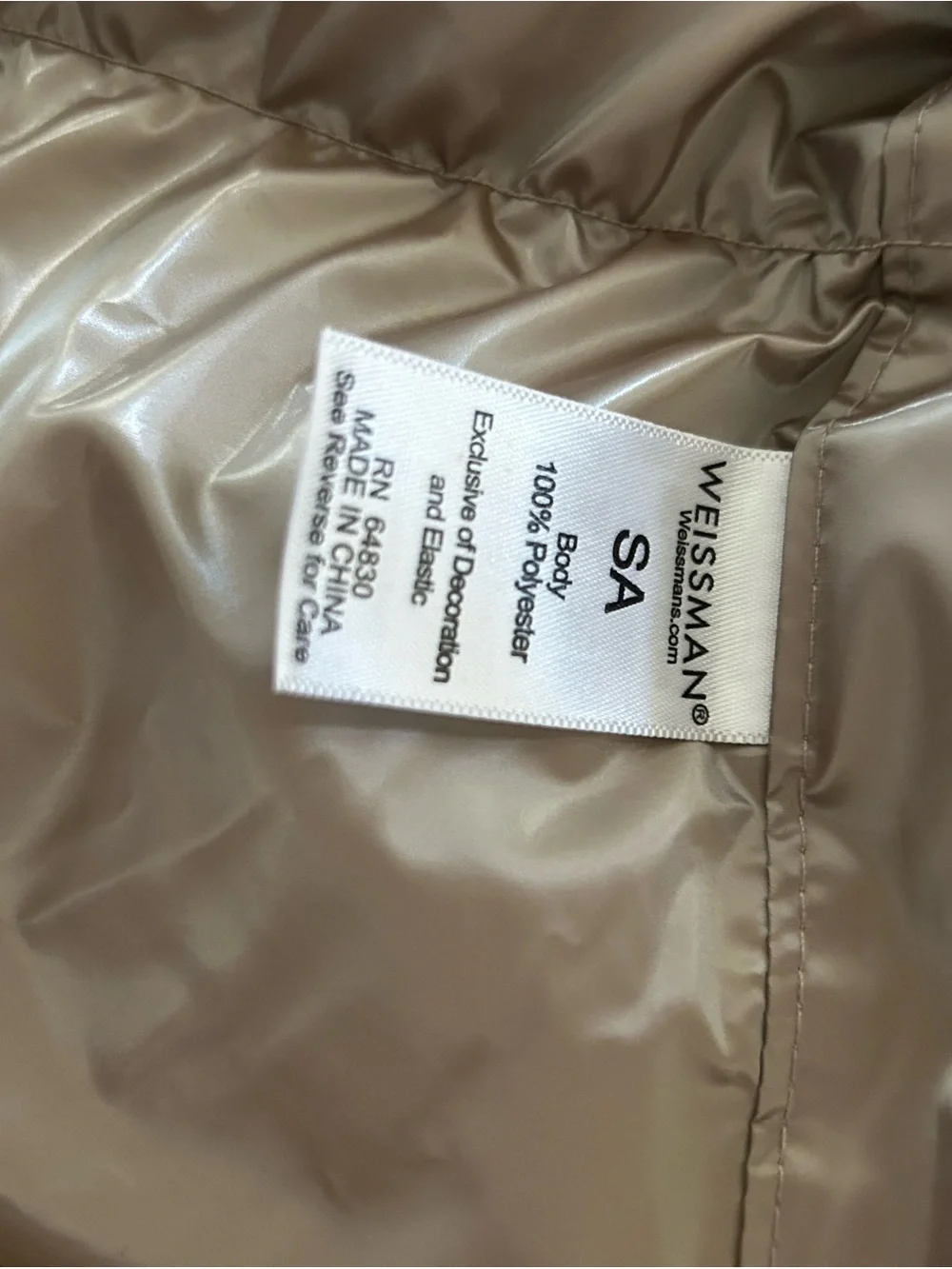 Weissman Hip Hop Dance low rise Cargo Pants in Light Taupe w/shiny puffer vest